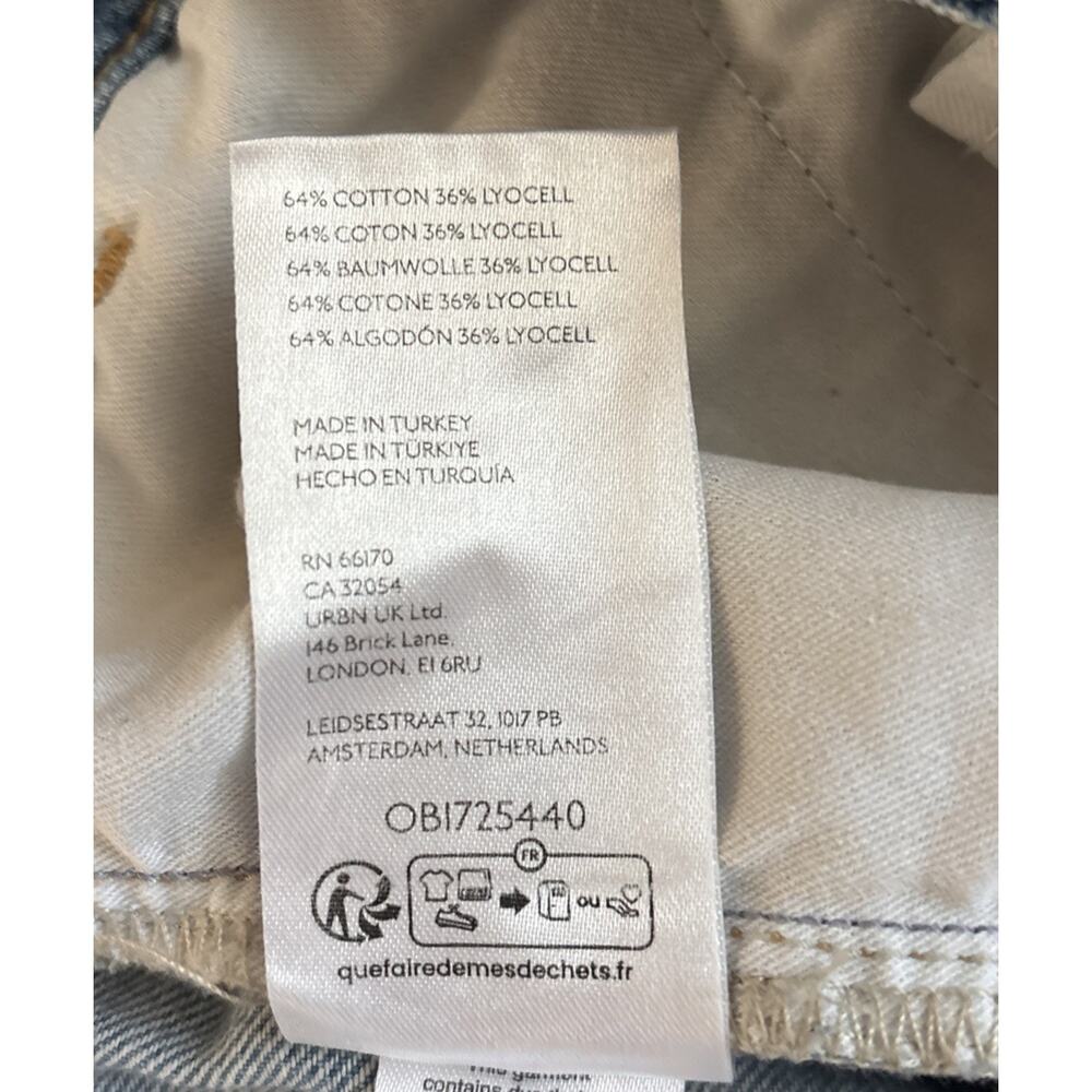 Anthropologie Pilcro Wide Leg Cropped Jeans Women's 32P Petite Blue Lightweight - Picture 11 of 11